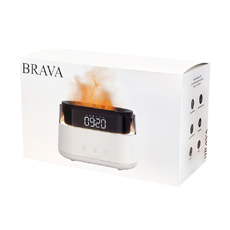 Светодиодный USB увлажнитель-ароматизатор Brava с часами с RGB подсветкой, белый