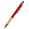 Ручка металлическая Сайрис софт-тач, красная
