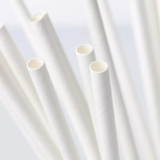 Белая бумажная трубочка , размер 197*6 мм, белая (100 шт в бумажной упаковке)