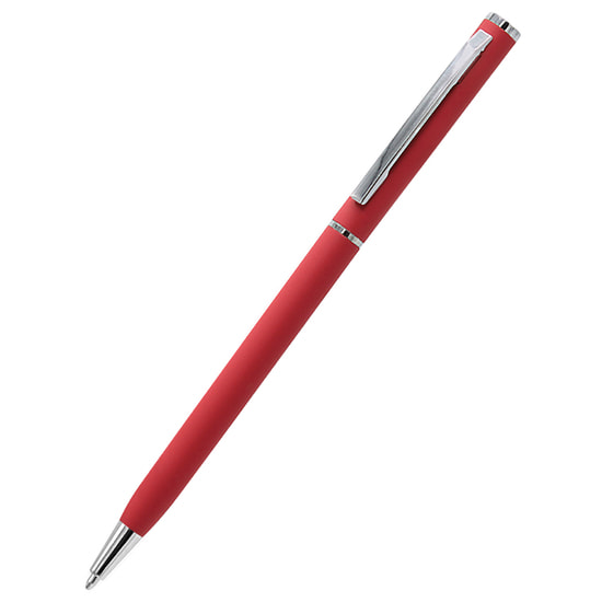 Ручка металлическая Tinny Soft софт-тач, красная